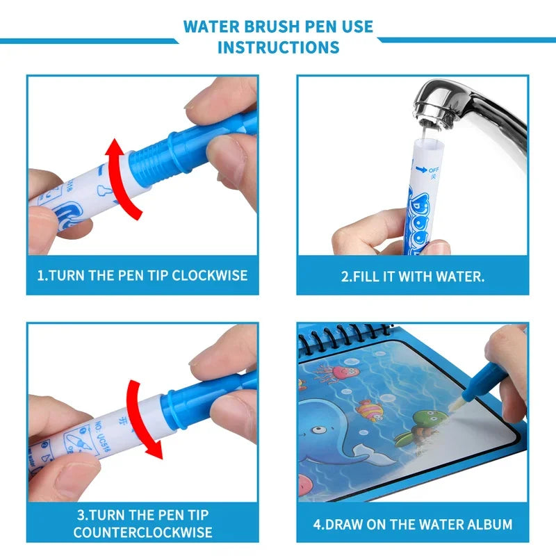 Magic Coloring Book ( Free Water Pen )